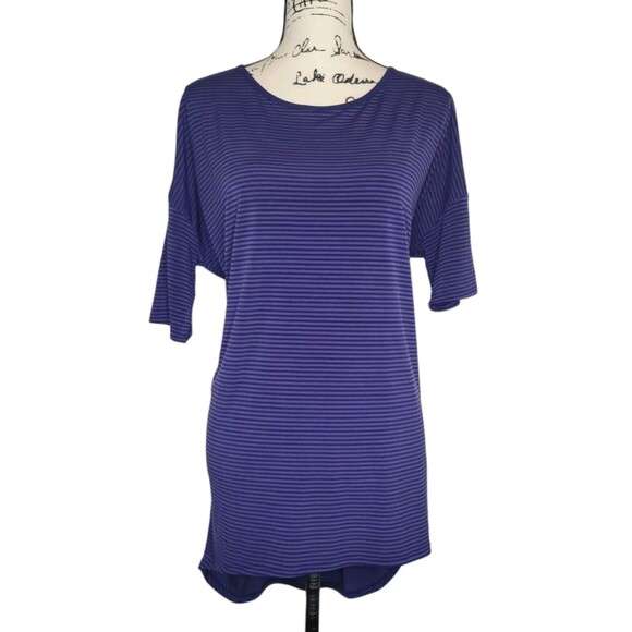LuLaRoe Womens Small Purple Heathered Striped Irma Tunic Knit Oversized Top - Picture 1 of 4